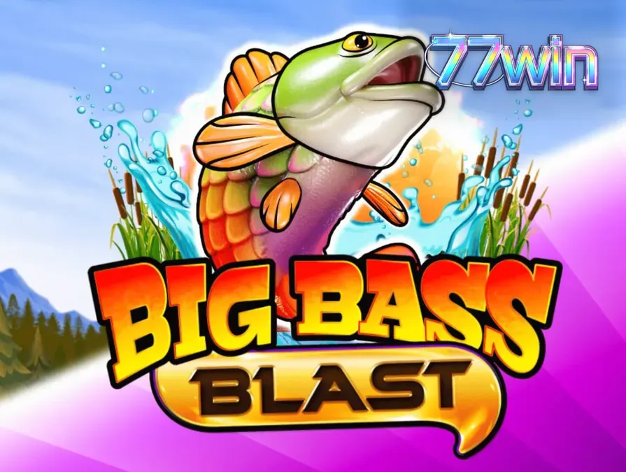 Interface futurista do slot Big Bass Blast com elementos de pesca e neon